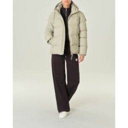 Rains Piumino color gesso Puffer Jacket in tessuto matt isolante realizzato in un PU traspirante e impermeabile