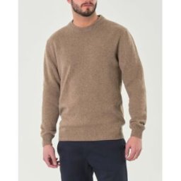 My Stuff Maglia mouliné girocollo color noce in lana finezza 7