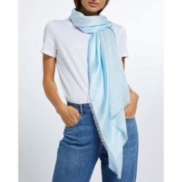 Marella Stola in misto viscosa a sfumature color acqua con inserti in paillettes