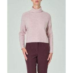 Emme Marella Dolcevita rosa cipria cropped in misto lana