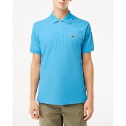 Lacoste Polo celeste classic fit L.12.12 in petit piqué