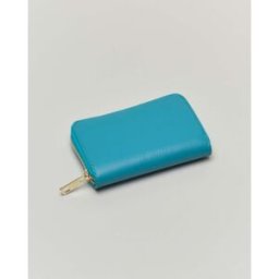 Hlo! Portafoglio turchese in pelle martellata con chiusura a cerniera