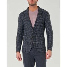 Paul Baker Giaccain maglia di misto lana con motivo a pied de poule grigio e nero