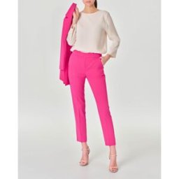 Hlo! Pantaloni color fucsia in tessuto tecnico stretch con elastico inserito in vita