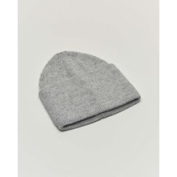 Hlo! Berretto grigio in maglia a coste con inserti in lurex e risvolto alto