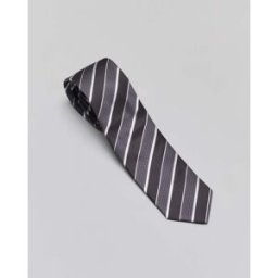 Boss Cravatta regimental nera in pura seta con motivo a righe diagonali e micro pois