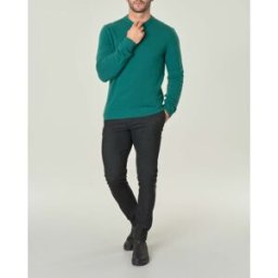 Ashki.i Maglione verde menta girocollo in misto lana e cachemire finezza 7