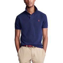Ralph Lauren Polo blu mezza manica in piquè slim-fit