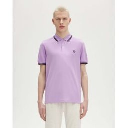 Fred Perry Polo lilla mezza manica con bordino blu
