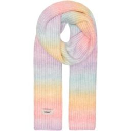 Only Sciarpa in maglia di misto lana a coste multicolore dai toni pastello sfumati