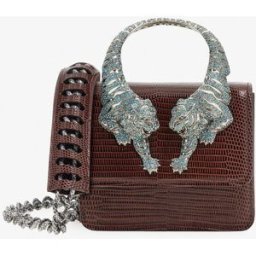 Roberto Cavalli Borsa A Spalla Roar Piccola Con Tigri Gioiello - Female Borse Marrone UNICA