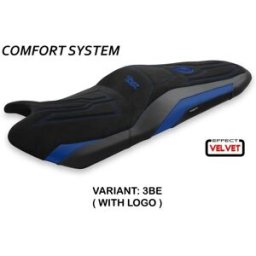 Tpz Italia Rivestimento sella compatibile Yamaha T-Max (17-20) modello Scrutari 2 velvet comfort system 3BE (blu) CON LOGO
