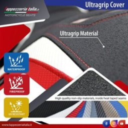 Tpz Italia Rivestimento sella compatibile Kawasaki Ninja ZX 4 RR (23-24) modello Muzy ultragrip velvet NO LOGO RDS (rosso-argento)