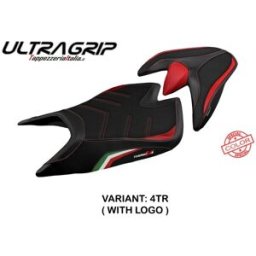 Tpz Italia Rivestimento sella compatibile Aprilia Tuono V4 (21-22) modello Zuera special color ultragrip CON LOGO 4TR (tricolore)