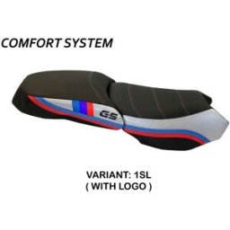 Tpz Italia Rivestimento sella compatibile BMW R 1200 GS Adventure (13-18) modello Exclusive Anniversary comfort system 1SL (argento) CON LOGO