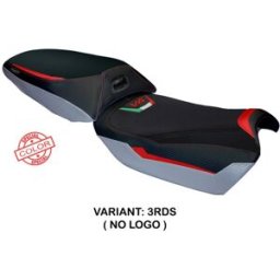Tpz Italia Rivestimento sella compatibile Ducati Multistrada V4 Rally (23-24) modello Jesi NO LOGO 3RDS (rosso-argento)