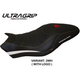 Tpz Italia Rivestimento sella compatibile Ducati Monster 797 (17-20) modello Piombino 2 ultragrip 2WH (bianco) CON LOGO