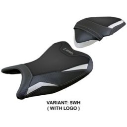 Tpz Italia Rivestimento sella compatibile Kawasaki Z 250 (19-20) modello Abrantes CON LOGO 5WH (bianco)
