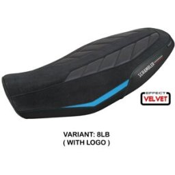 Tpz Italia Rivestimento sella compatibile Ducati Scrambler 800 (23-24) modello Rimini CON LOGO 8LB (azzurro)