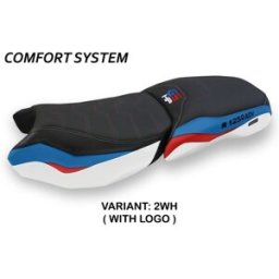 Tpz Italia Rivestimento sella compatibile BMW R 1250 GS Adventure (19-22) modello Racconigi comfort system 2WH (bianco) CON LOGO