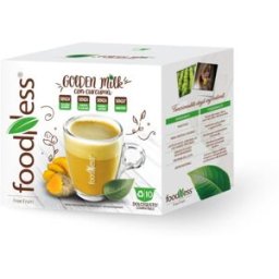 10 capsule foodness - golden milk con curcuma - compatibili nescafè dolce gusto