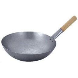 ASIA-MARKET Wok con manico singolo in legno e fondo concavo - Ã 30.5 cm.