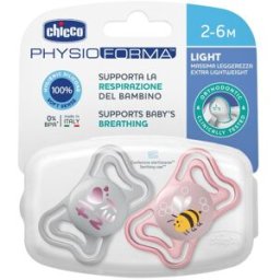 CHICCO SUCCHIETTO LIGHT ROSA SILICONE 2-6M 2 PEZZI
