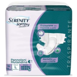 SERENITY SpA SERENITY MUTANDINA SOFTDRY SENSITIVE MAXI L 15 PEZZI