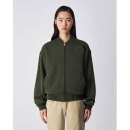 Champion Felpa Bomber Script Shop Verde Donna L