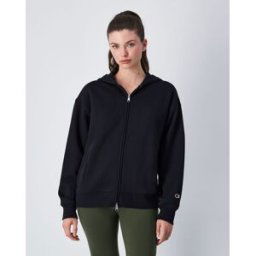 Champion Felpa Con Cappuccio Full Zip Script Shop Nero Donna L