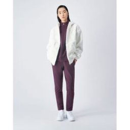 Champion Felpa Full Zip Con Cappuccio Script Shop Bianco Donna L