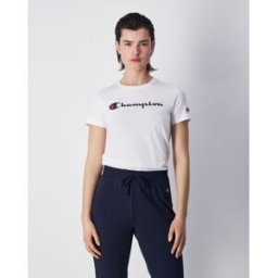 Champion T-Shirt Girocollo Con Logo Champion Grande Bianco Donna XS