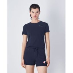 Champion T-Shirt Girocollo Con Logo Champion Piccolo Blu Donna XS