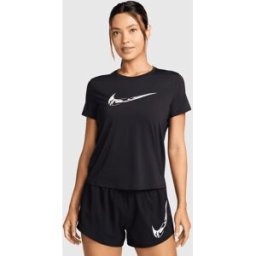 Nike Top da running a manica corta Dri-FIT Nero Donna L