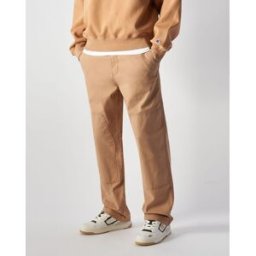 Champion Pantaloni a gamba dritta lavaggio vintage Marrone Uomo L