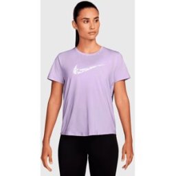 Nike One Swoosh Top da Running a Manica Corta Dri-FIT Viola Donna L