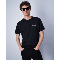 Champion T-Shirt In Cotone Con Logo Grande Nero Uomo S