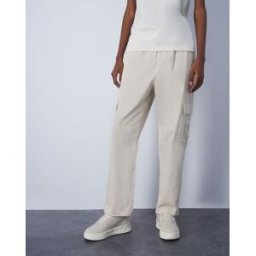 Champion Pantaloni Cargo Con C Logo Patch Grigio Donna XS