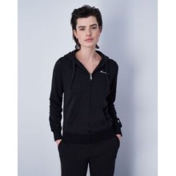 Champion Felpa Con Cappuccio Full-Zip Logo Champion Nero Donna S