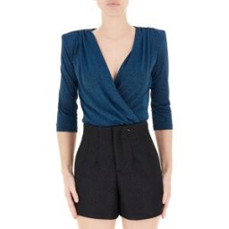 RINASCIMENTO Blusa drappeggiata PAVONE S