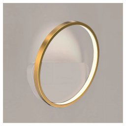 Trade Shop - Applique Parete Led 14w Cerchio Oro Lampada Tonda Design Moderno Luce 4000k 71255 -