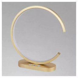 Trade Shop - Lampada Da Tavolo Led 12 W Design Curva Oro Touch Scrivania Comodino Ip20 32729 -