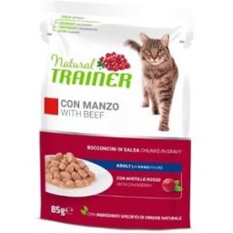 Natural Trainer Cat Adult con Manzo Bocconcini in Salsa Busta 85 g