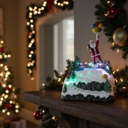 altri brand Mini villaggio palloncini Babbo Natale con luci