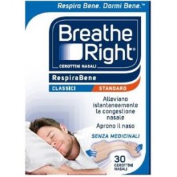 E.FA.S. SpA Breath Right Rinazina Respirabene Cerotti Nasali Classici - Sollievo dal naso chiuso - 30 pezzi