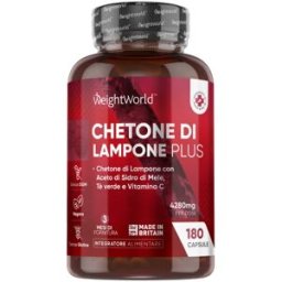 WeightWorld Chetoni di Lampone Plus 4280 mg 180 Capsule Integratore Dimagrante con Caffè Verde