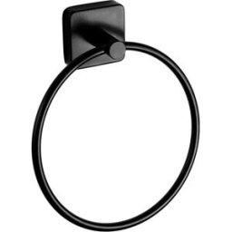 Bluehome ANELLO PORTASALVIETTE SERIE XION IN ACCIAIO INOX NERO OPACO FISSAGGIO A MURO E ADESIVO