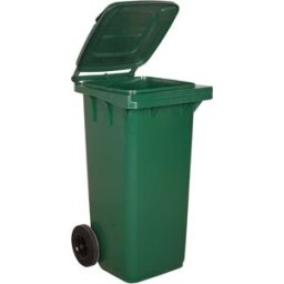 Tecnomat BIDONE CARRELLATO MOBILPLASTIC 120 l VERDE CON COPERCHIO