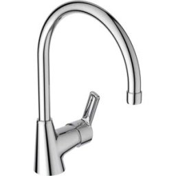 MISCELATORE LAVELLO IDEAL STANDARD VENTA CROMO BOCCA ALTA AD ARCO CARTUCCIA CERAMICA Ø 35 mm