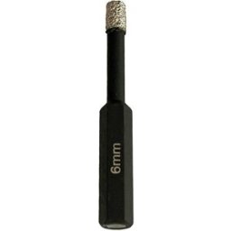 Atlas FRESA DIAMANTATA Ø6 mm CERAMICA GRES GRANITO MARMO ATTACCO ESAGONALE A SECCO